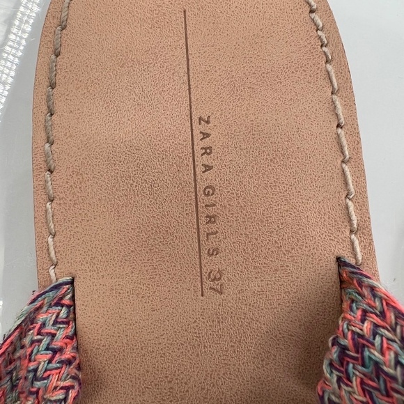 Zara Boho Lace Up Flat Sandals Size 37 Girl's - Picture 2 of 8